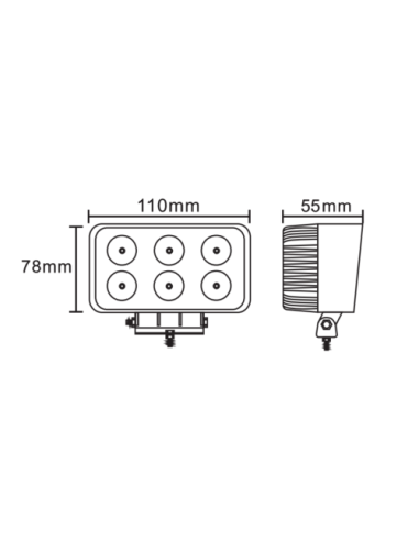 LED - Arbeitsleuchte LED rechteckigen 6x
