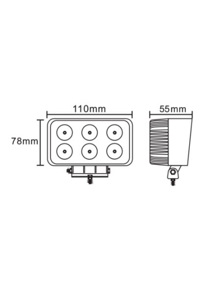 LED - Arbeitsleuchte LED rechteckigen 6x