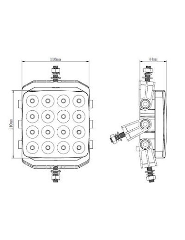 LED Arbeitsscheinwerfer 16x LED 48W Kombi