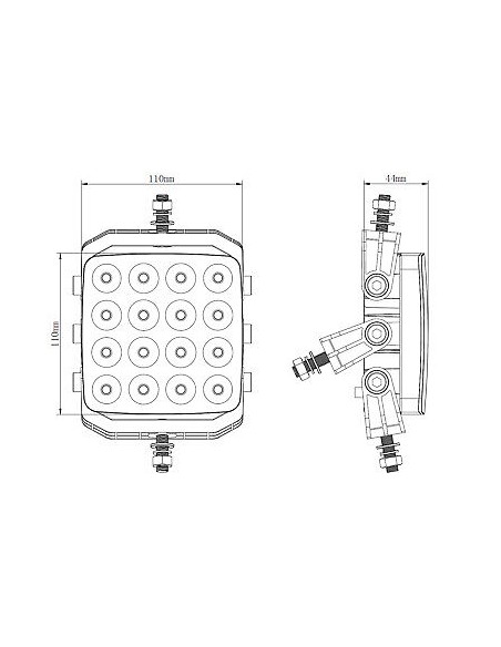 LED Arbeitsscheinwerfer 16x LED 48W Kombi