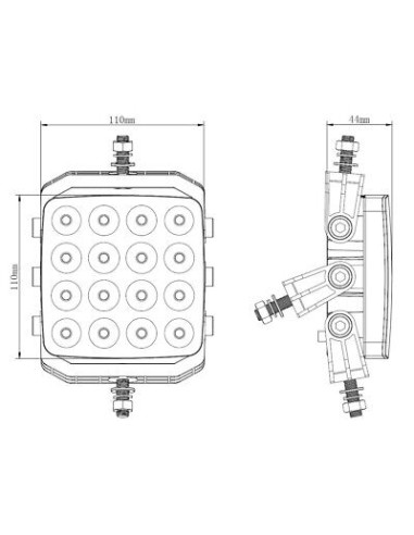 LED Arbeitsscheinwerfer 16x LED 48W Kombi
