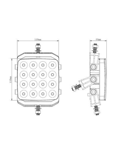 LED Arbeitsscheinwerfer 16x LED 48W Kombi