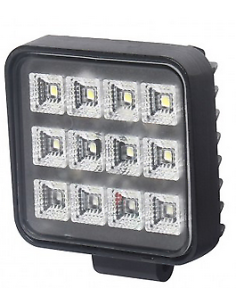 LED-Arbeitsscheinwerfer 12x LED quadratisch mit Schalter