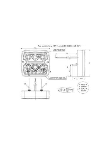 3 Funktionen LED Rückleuchte E9 12V 24V für Trailer LKW PKW Anhänger Traktor