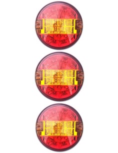 3x LED Rückleuchte Rund 140 Positionsleuchte Bremsleuchte Blinker Anhänger LKW