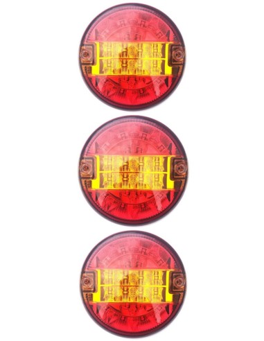 3x LED Rückleuchte Rund 140 Positionsleuchte Bremsleuchte Blinker Anhänger LKW