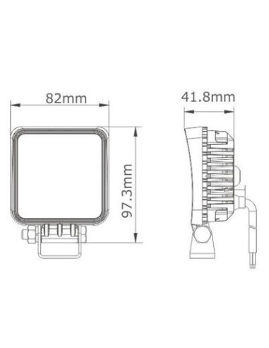 LED Arbeitsleuchte 16x LED quadratisch mini