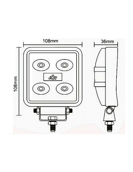 Arbeitslampe LED Quadrat 0215 10-30V
