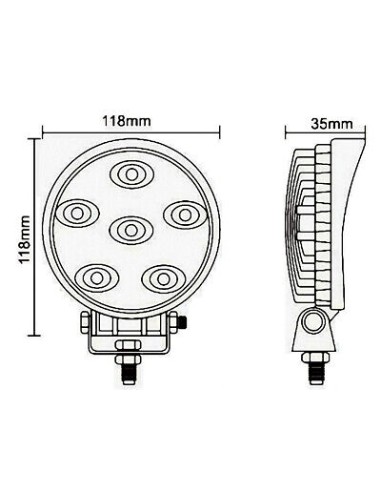 Arbeitslampe LED 0118 Rund 10-30V