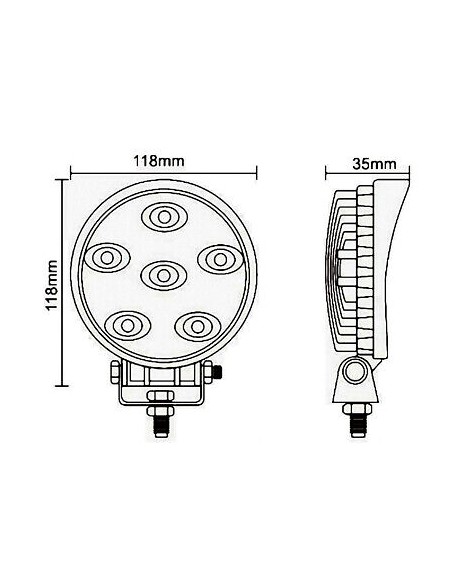 Arbeitslampe LED 0118 Rund 10-30V