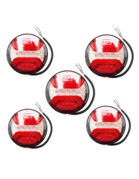 5x LED Rückleuchte Rund 122 Bremslicht Positionslicht Blinker Anhänger LKW PKW