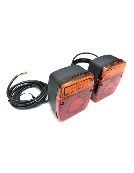 2x LED Rückleuchte 4 Funktion mit 2x Kennzeichenleuchte 101x121x56 PKW Anhänger