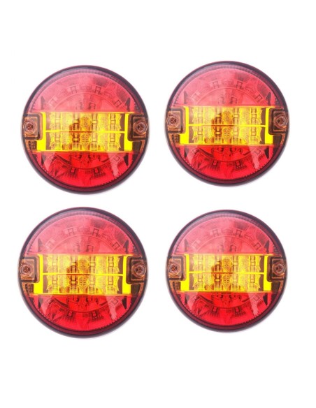 4x LED Rückleuchte Rund 140 Positionsleuchte Bremsleuchte Blinker Anhänger LKW
