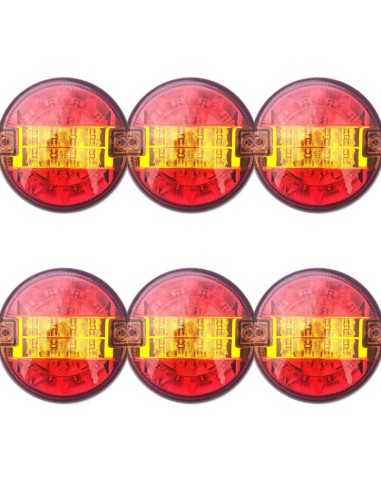 6x LED Rückleuchte Rund 140 Positionsleuchte Bremsleuchte Blinker Anhänger LKW