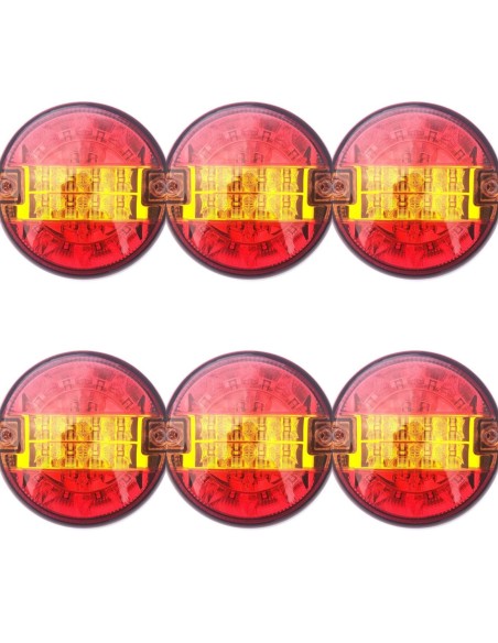 6x LED Rückleuchte Rund 140 Positionsleuchte Bremsleuchte Blinker Anhänger LKW