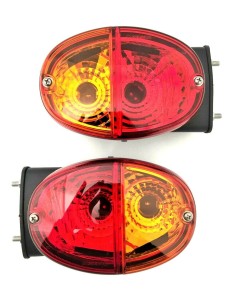 2x Oval Rückleuchte Blinker Positionsleuchte Bremsleuchte Traktor Schlepper E20 2