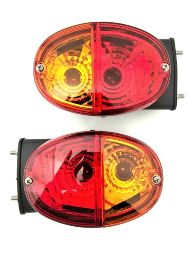 2x Oval Rückleuchte Blinker Positionsleuchte Bremsleuchte Traktor Schlepper E20