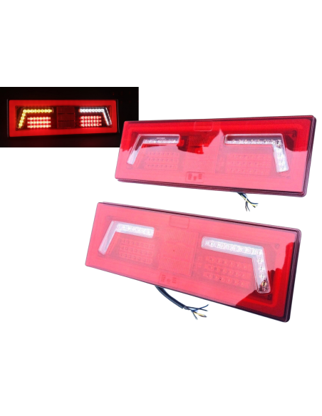 2x LED Rückleuchte 5 Funktionen Neon Effekt 12V 24V Traktor Bagger Kipper LKW