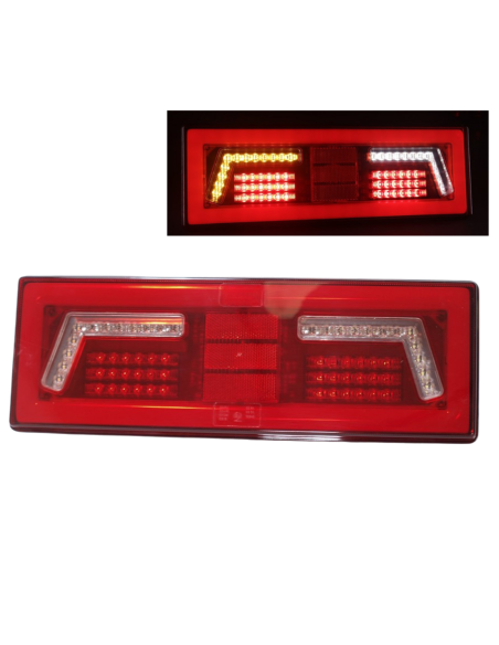 2x LED Rückleuchte 5 Funktionen Neon Effekt 12V 24V Traktor Bagger Kipper LKW