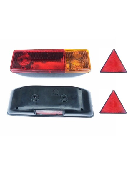 2x Heckleuchte E20 Rückleuchte 285x100x60 Anhänger Traktor LKW mit 2 Dreieck SET