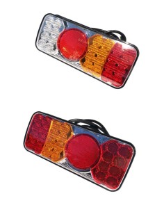 2x 5 Funktionen LED Rückleuchte E20 12V 24V für BUS Trailer LKW PKW Anhänger 2