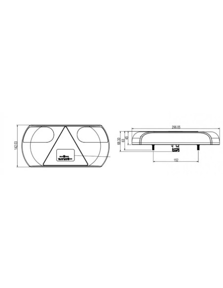 Rücklicht 12/ 24V LED Dreieck rechts