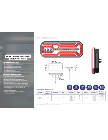 Rücklicht LED dynamischer Blinker links und rechts SET