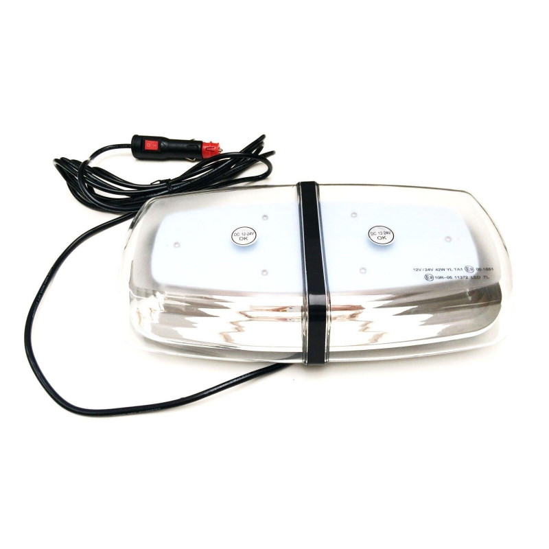 LED Rundumleuchte Warnleuchte Warnbalken 72LED 12V 24V Magnet 2x Magnetunterlage