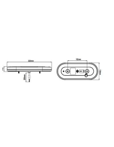 Rückleuchte 1224 V LED oval links