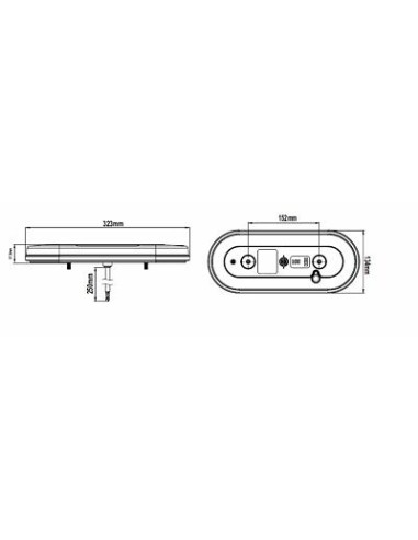 Rückleuchte 1224 V LED oval rechts