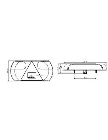 Rückleuchte 1224 V LED Dreieck links