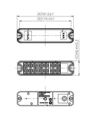 Rücklicht 18 LED 1224V klein