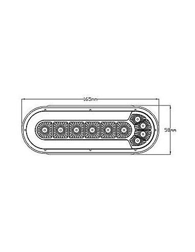 Rückleuchte LED TL klein oval 1224V