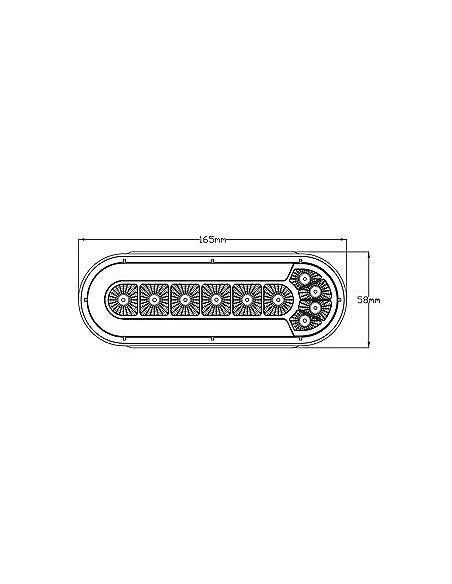 Rückleuchte LED TL klein oval 1224V