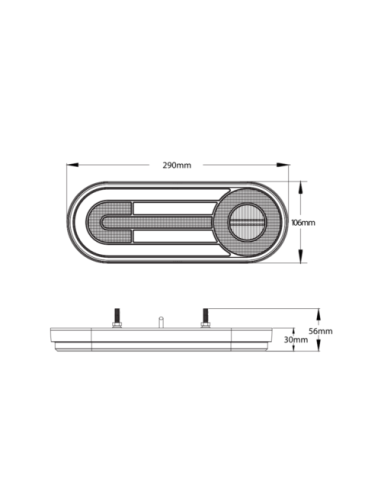 Rückleuchte LED TL groß oval 5-Fun. 1224V