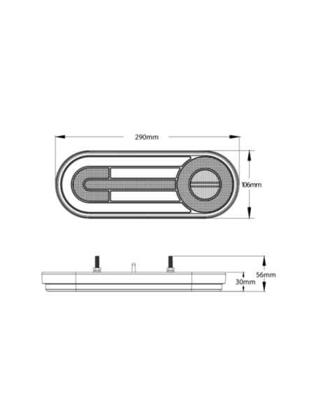 Rückleuchte LED TL groß oval 5-Fun. 1224V