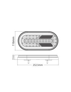Rückleuchte LED TL groß oval 3-fun. 1224V 2