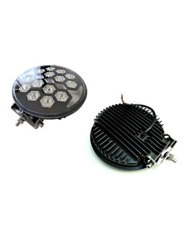 2x LED Fernscheinwerfer mit Positionsleuchte E9 Rund 12V 24V Ø220 Metallgehäuse