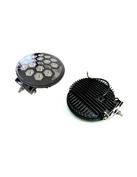 2x LED Fernscheinwerfer mit Positionsleuchte E9 Rund 12V 24V Ø220 Metallgehäuse