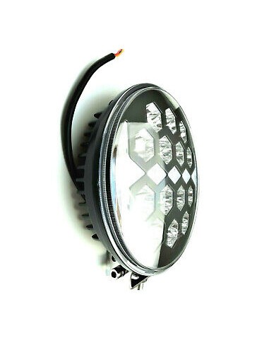 2x LED Fernscheinwerfer mit Positionsleuchte E9 Rund 12V 24V Ø220 Metallgehäuse