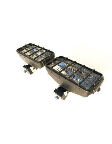 2x Fernscheinwerfer Halogen H3 12V 24V 180x86x76 LKW Fernlicht mit Schutzgitter