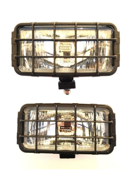 2x Fernscheinwerfer Halogen H3 12V 24V 180x86x76 LKW Fernlicht mit Schutzgitter