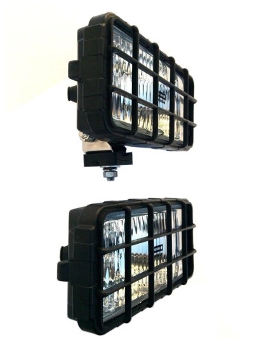 2x Fernscheinwerfer Halogen H3 12V 24V 180x86x76 LKW Fernlicht mit Schutzgitter