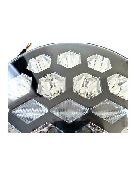 LED Fernscheinwerfer mit Positionsleuchte E9 Rund 12V 24V Ø220 mm Metallgehäuse