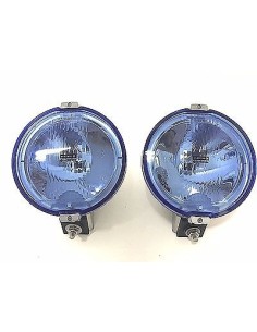 2x Blau chrom rund 183 Fernscheinwerfer mit 12V LED Ring Positionslicht Zusatz