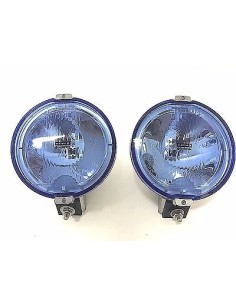 2x Blau chrom rund Fernscheinwerfer mit 24V LED Ring Positionslicht Zusatz E20