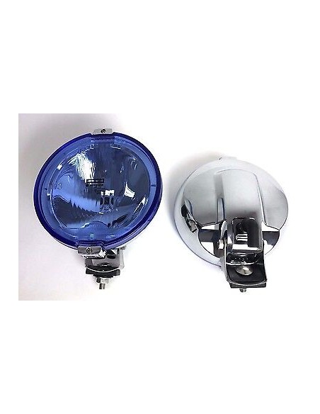2x Blau chrom rund Fernscheinwerfer mit 24V LED Ring Positionslicht Zusatz E20