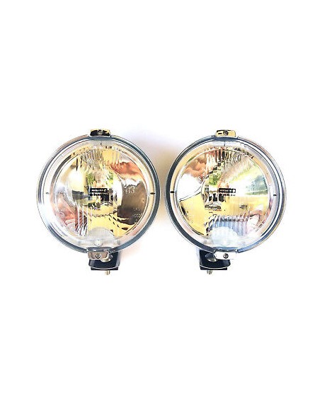 2x Rund H3 Fernscheinwerfer 24V LED Ring Chrom Halogenscheinwerfer Front ø183 mm