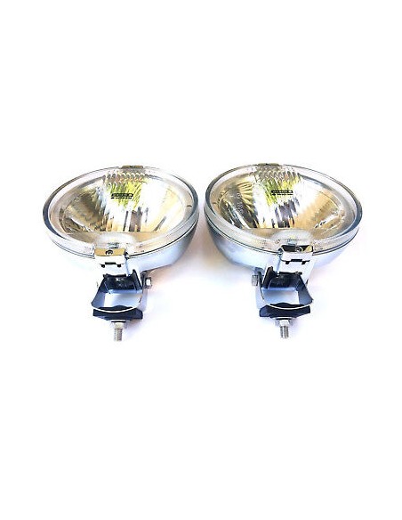2x Rund H3 Fernscheinwerfer 24V LED Ring Chrom Halogenscheinwerfer Front ø183 mm