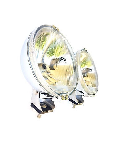 2x Rund H3 Fernscheinwerfer 24V LED Ring Chrom Halogenscheinwerfer Front ø183 mm